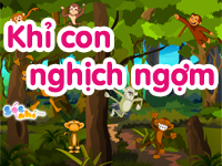 Khỉ con nghịch ngợm